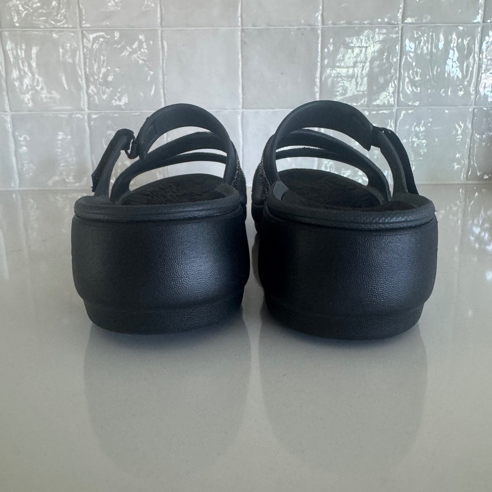 Skechers Foamies Arch Fit Footsteps Sandals Women 11 Black Rhinestone NEW - Picture 6 of 9